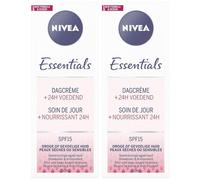 NIVEA Essentials Soin de Jour Nourrissant Peaux Sèches SPF15 Crème De 2x50 ml