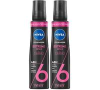 NIVEA Extreme Hold Mousse coiffante nourrissante avec protection thermique, panthénol et vitamine B3, fixateur capillaire pour 48 h pour une tenue extrêmement forte (niveau 6), mousse coiffante (150