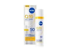 NIVEA Fluide Anti-UV Q10 Anti Rides Expert FPS 50 - Soin Visage combleur de rides - crème solaire SPF 50 - Creme solaire visage anti-brillance coenzyme Q10 Pur pour toutes les peaux - 40 ml
