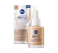 NIVEA Fond de teint 3 en 1 à l'acide hyaluronique foncé (30 ml) - Fond de teint anti-âge avec sérum pour une peau d'aspect jeune - Fond de teint hydratant à l'acide hyaluronique