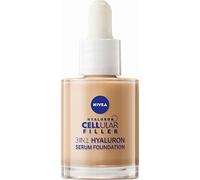 NIVEA Fond de Teint 3 en 1 à l'Acide Hyaluronique - Anti-Âge Avec Sérum Pour Une Peau d'Aspect Jeune - Hydratant Foncé (30 ml)