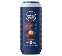 NIVEA MEN - Gel Douche Homme Sport+ 3-en-1 - Corps, Visage & Cheveux - Sensation de Fraîcheur 24H - Formule avec des Minéraux - Parfum Revigorant - pH Neutre - Tous Types de Peaux - 250 ml