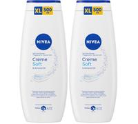 NIVEA - Gel Douche XXL Corps Soin Crème Soft - Nettoie & Hydrate - Enrichi en Vitamines C, E & Huile d'Amande Douce - pH Neutre - Tous Types de Peaux - 500 ml (Lot de 2)