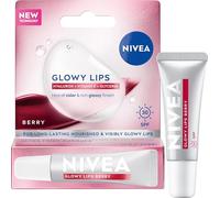 NIVEA Glowy Lips Baume Berry - Baume à lèvres avec acide hyaluronique et SPF 30, vitamine E, glycérine 10 ml