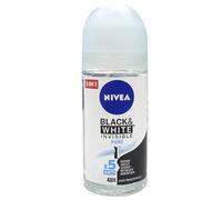 Nivea Invisible For Black & White Pure Deo Roller - 6 x 50 ml