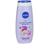 Nivea Shampoing et gel douche 2 en 1 pour enfants avec parfum de baies scintillantes, pour filles, 250 ml, lot de 1