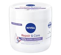 NIVEA Körpercreme Repair & Care 400 ml, Allzweckcreme ohne Duft für empfindliche und gereizte Haut, schnell einziehende Körpercreme, Gesicht und Hände, angereichert mit Panthénol und Glycerin