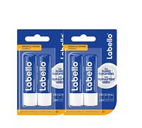 NIVEA Labello Original (4 x 5,5 ml), Baume à lèvres enrichi en huiles naturelles et à la texture onctueuse, Soin des lèvres Hydratation longue durée pendant 24H