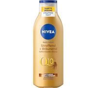 NIVEA Lait corporel Q10 raffermissant + bronzant, soin pour un bronzage doux au parfum frais d'été, soin anti-âge avec Q10 pour une peau plus ferme en 10 jours (200 ml)