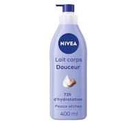 NIVEA Lait corps Hydratant Douceur 72h (1 x 400 ml) - Crème hydratante à l'Acide Hyaluronique pur & Beurre de karité - Soin pour le corps avec sérum hydratant nourrissant peaux sèches