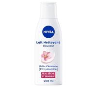 NIVEA - Lait Démaquillant Apaisant pour Peaux Sèches, Texture Douce à l’Amande (200mL) - Le Lot De 3