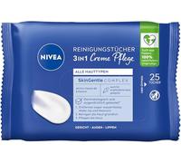 NIVEA Lingettes de nettoyage 3 en 1, crème de soin, lingettes démaquillantes délicates pour le maquillage imperméable, nettoyage du visage pour tous les types de peau, parfum et soin de la crème NIVEA