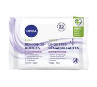 NIVEA Lingettes démaquillantes 3-en-1, peaux sensibles, 25 lingettes