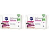 NIVEA Lingettes démaquillantes douces (1 x 25 unités), lingettes démaquillantes pour peau sèche et sensible, lingettes humides pour le visage, les yeux, les lèvres et le cou (Lot de 2)