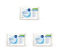 NIVEA - Lingettes Démaquillantes Fraîcheur - Efficacité Waterproof - Visage, Yeux, Lèvres - Aloe Vera & Acide Hyaluronique - Tissu en Fibre d'Origine 100% Naturelle - Peaux Normales à Mixtes - x 25