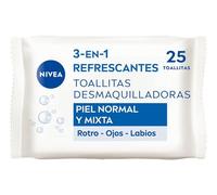Nivea Lingettes Démaquillants Rafraîchissantes 3 en 1 25 uts