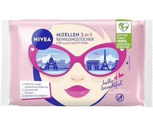 NIVEA Lot de 25 lingettes micellaires 3 en 1 - Lingettes nettoyantes douces pour le visage avec provitamine B5 - Lingettes démaquillantes douces pour enlever le maquillage et le mascara imperméable