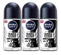 Nivea Lot de 3 déodorants roll-on Invisible for Black & White anti-transpirant 48h 50 ml