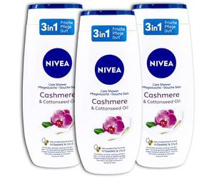 NIVEA Lot de 3 gels douche de soin à l'huile de cachemire et de graines de coton 3 x 250 ml
