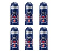 Nivea Lot de 6 déodorants pour corps Men Dry Impact Plus Deo Roll On offre en stock pour homme.