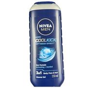 NIVEA Lot de 6 gels douche 3 en 1 « Cool Kick» pour homme (6 x 250 ml)