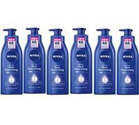 NIVEA Lot de 6 lotions corporelles riches et nourrissantes (6 x 400 ml) - 48 h - Crème hydratante intense à l'huile d'amande - Formule hydratante crémeuse