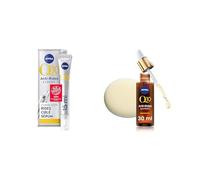 NIVEA Lot Q10 Anti-Rides - Combleur de rides ciblé 15 ml + Sérum Double Action 30 ml, Réduit rides & ridules, Raffermit, Soin anti-âge