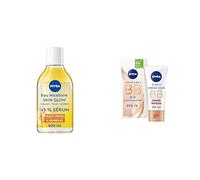 NIVEA Lot Skin Glow : Eau Micellaire Waterproof 400 ml + BB Crème 5-en-1 Medium 50 ml - Démaquille, Illumine & Hydrate 24H - Vitamines C & E, Complexe Amino Acid - Peaux Ternes & Sensibles