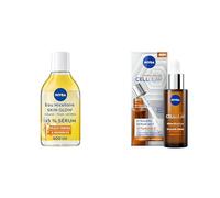 NIVEA Lot Skin Glow : Eau Micellaire Waterproof 400 ml + Sérum Cellular Expert Filler Vitamine C 30 ml - Démaquille, Illumine & Revitalise - Vitamines C & E, Complexe Amino Acid - Teint Lumineux