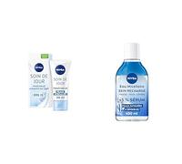 NIVEA Lot - Soin de Jour Fraîcheur FPS 15 50 ml + Eau Micellaire Waterproof 400 ml, Hydratation 24 h, Démaquillage doux, Action régénérante