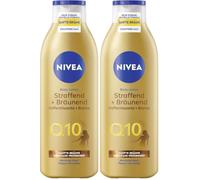 NIVEA Lotion corporelle Q10 raffermissante + bronzante (250 ml), lait corporel pour une peau plus ferme et une meilleure élasticité en 7 jours, crème corporelle avec Q10 pour un bronzage naturel