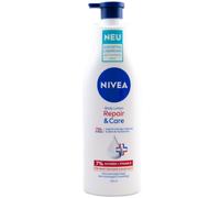NIVEA Repair&Care Lotion pour le corps, crème hydratante et non grasse dans un distributeur de pompe pratique, lotion à absorption rapide avec vitamine E et glycérine, pour peaux sèches et rugueuses