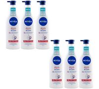 Nivea Lotion Corps Réparation & Soin 72h Humidité 6 X 250ml Très Peau Sèche