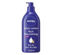 NIVEA Lotion nourrissante riche pour le corps (625 ml), lotion hydratante à l'huile d'amande et à la vitamine E, fournit une hydratation profonde de 48 h pour une peau lisse et saine