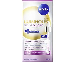 NIVEA LUMINOUS630 Skin Glow Instant Glow Sérum léger et très efficace pour le visage pour une peau rayonnante et uniforme, soin du visage avec thiamidol, niacinamide et aloe vera (15 ml)
