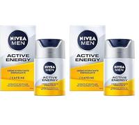 NIVEA MEN Active Energy Crème Visage Énergisante (1 x 50 ml), Crème Hydratante non grasse pour homme, Soin Visage enrichi en Vitamin+ Complex & Coenzyme Q10 (Lot de 2)
