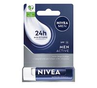 NIVEA MEN Active Rouge à lèvres hydratant pour homme avec beurre de karité, huiles nourrissantes et vitamines SPF 15 ; 4,8 g