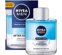 NIVEA MEN Protect & Care Après-rasage 2 en 1 (100 ml), après-rasage nourrissant et rafraîchissant pour homme, soin apaisant après le rasage avec aloe vera et pro vitamine B5, lot de 4