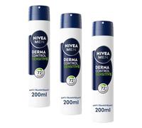 NIVEA MEN - Atomiseur Masculin Derma Control Sensitive - Déodorant Homme 72H Anti-Transpirant Aisselles - Acide Hyaluronique & Vitamine E - Anti-Irritation - 0% Alcool - Peaux Sensibles - 200 ml