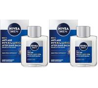 NIVEA MEN Baume après-rasage anti-âge à l'acide hyaluronique rafraîchissant avec de l'acide hyaluronique pour une hydratation 24 heures, soin apaisant du visage après le rasage (100 ml) (Lot de 2)