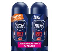NIVEA MEN Black & White Dry Impact Balle anti-transpirant, 2 x 50 ml