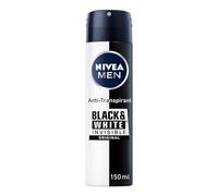 NIVEA MEN Black & White Invisible Déodorant en spray anti-transpirant avec formule anti-taches Protection 48h et complexe d'entretien NIVEA Men