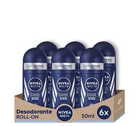 NIVEA MEN Cool Kick Roll-on Lot de 6 (6 x 50 ml) Déodorant pour homme avec un coup de fraîcheur, déodorant anti-transpirant pour le soin masculin
