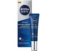 NIVEA MEN Crème anti-âge Hyaluron pour les yeux (15 ml), soin des yeux réduit les signes de fatigue, hydratant adoucit les rides visibles dans la zone des yeux