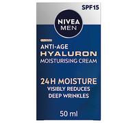 NIVEA MEN Crème hydratante anti-âge Hyaluron SPF15 (50 ml), crème visage anti-rides avec acide hyaluronique et pro-rétinol, réduit visiblement les rides profondes et raffermit la peau