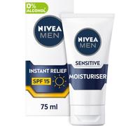 NIVEA MEN Crème hydratante pour le visage SPF15 (75 ml), 0 % d'alcool, soulage 5 signes d'irritation de la peau et protège la peau contre les rayons UVA/UVB, formule non grasse