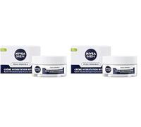 NIVEA MEN Crème hydratation intense Peau Sensible (1 x 50 ml), crème hydratante pour les hommes à la peau sensible et irritée, soin visage homme 0% alcool (Lot de 2)
