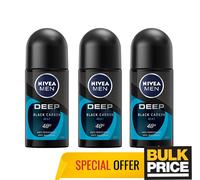 Nivea Men Deep Beat Roll-On Deodorant Antibactérien 48H Sweat Protection 3-Pack