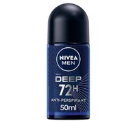 NIVEA MEN DEEP Roll-on déodorant 6 x 50 ml, déodorant homme avec formule anti-bactérienne avec charbon actif, déodorant anti-transpirant pour 48 h de fraîcheur intense