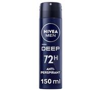 NIVEA MEN Deep Spray Déodorant 6 x 150 ml, Déodorant homme enrichi en charbon actif pour jusqu'à 72 h de protection, Déodorant spray anti-transpirant au parfum boisé